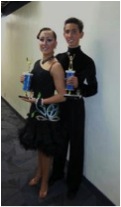 Maxine Taylor, an MTHS freshman, and her dance partner Scott Nicholson who is from Oregon.