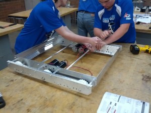 Robotics members begin work on this years' robot (Photo courtesy of Daylan Kelting).