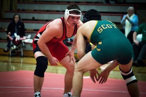 Photo by TK Johnson | HawkeyeSenior Brett Potter squares off against Shorecrest's 